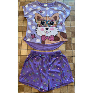 Girls Unbranded Pajama Set Size M 7/8 Purple